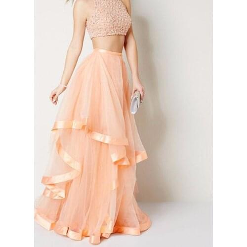 Elegant Long Tulle Skirts Tutu Floor Length Woman Tulle Skirt Wedding Guest Wear Maxi Skirts Saias Longa