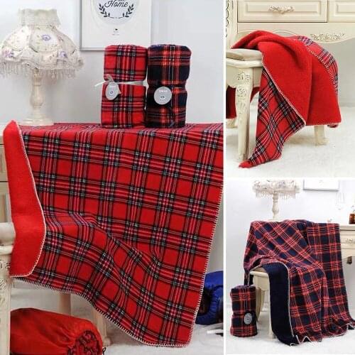 Plaid Blanket Flannel Bedding Velvet Wool Bed Blanket Baby Comfort able Grid Décor Scottish Plush 2021 Quality Sofa Blanket D30
