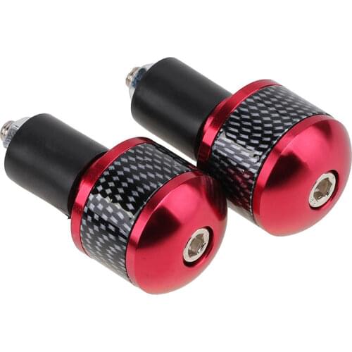 Red Pair 7/8" Bar End Grips Cap Handlebar For Honda Yamaha Suzuki Kawasaki Street Bikes Sports Bikes Chopper Cruiser Motorcycle