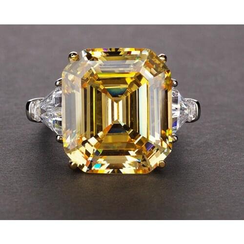 Hot Sale 100% 925 Sterling Silver Ring Charms 14x16MM Created Moissanite Propose Engagement Rings For Women Wedding Fine Jewelry