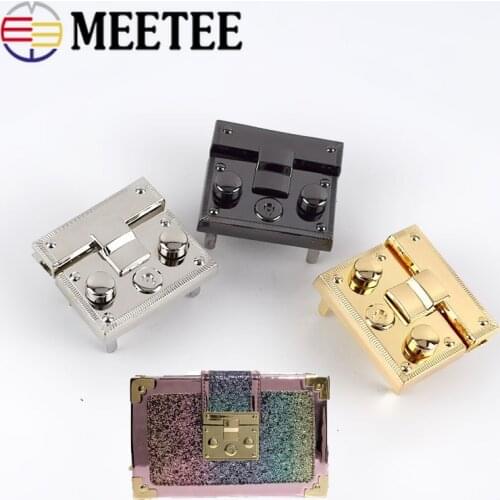 2pcs Meetee Metal Bag Snap Lock Handbag Clasps Closure Buckle DIY Purse Twist Turn Locks Bags Accessories Replacement Buckles