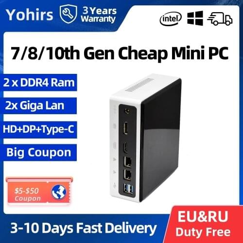 Multimedia Mini Pc Intel Core i7 8550U i5 8250U i3 7020U 8145U UHD Graphics 620 HDMI2.0 DP 4K 60Hz Nuc Portable Computer Wifi