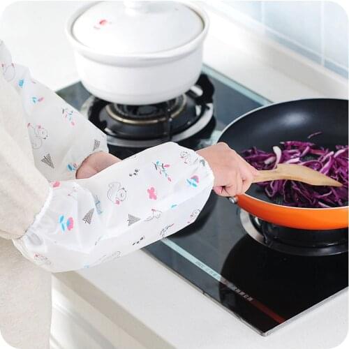 Mens and womens kitchen cleaning anti-soil oil sleeves Korean version of the cute long waterproof sleeve E34