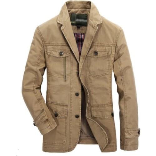 Pure Cotton Blazers Cotton Jacket Men Suits Business Coat Male Brand Clothing Spring Autumn Windbreaker Mens Casual Jackets Top
