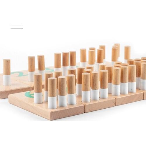 Montessori Educational Number Counting Toys Preschool Wood Pegs Insert Puzzle Board Math Learning Materials