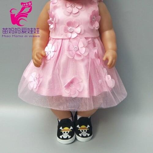 Doll clothes 43cm Baby Doll Pink princess dress clothes for 18 inch girl doll dress children birthday gift