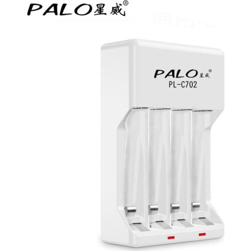 PALO 4 Slots Intelligent Battery Charger with Short Circuit Protection For AA AAA NI-MH NI-CD Rechargeable Battery EU/US Plug