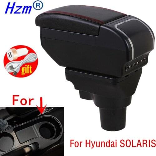 For Hyundai SOLARIS Armrest For Hyundai Solaris 2 Accent Verna Car Armrest box 2017 2018 2019 2020 Storage box car accessories