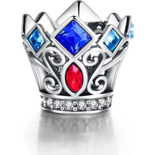 Sterling Silver Imperial Crown Charms Bead Pendants Fit European Bracelets & Bangles Globalwin Jewelry