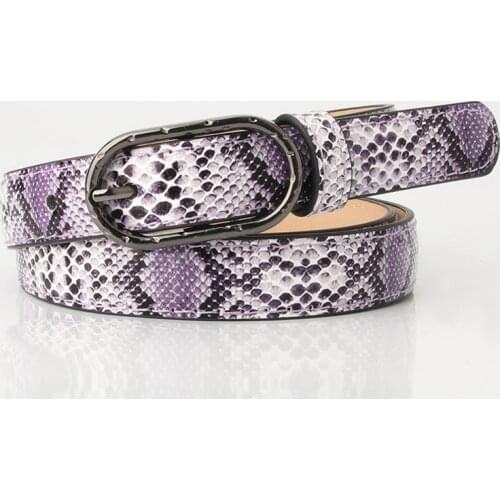 Fashion Red White 1.9cm Wide Snake Skin Belts For Women Female PU Leather Square Pin Buckle Serpentine Jeans Dress Belts