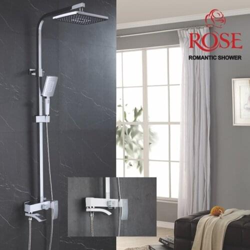ROSE Shower system, shower set wall rainfall shower, rain, brass faucet in Bath, sprinkler, wall mounted faucet R1556F