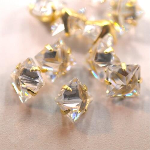 5mm Classic Fashion Color CZ Stud Earrings For Square Cut Artificial Cubic Zirconia Alloy Jewelry Tool Accessories Wholesale