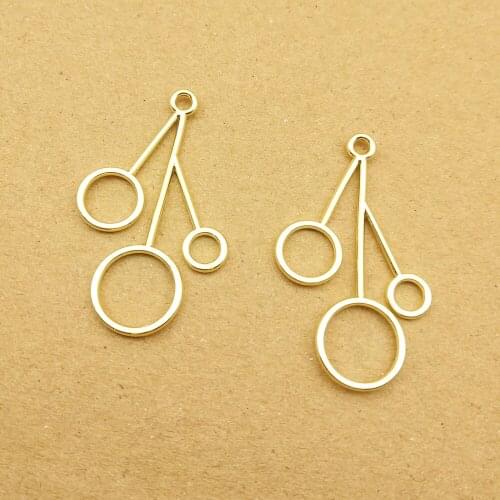 10pcs 21x36mm geometric round circle charm for jewelry making cute earring pendant bracelet necklace charms diy design charms