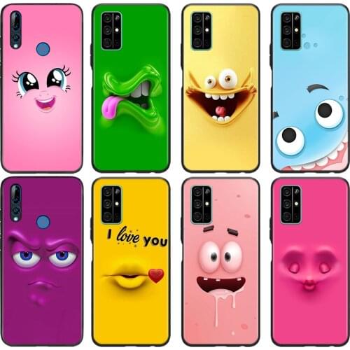 3D Funny Face Silicone Cover For Huawei Honor 30i 30S 30 20S 20 V20 10i 10X 10 9A 9S 9C 9X Pro Lite Phone Case