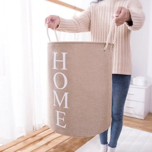 Foldable Laundry Basket Round With Handles Storage Bag Large Capacity Clothes Kid Toy Sundries Hamper