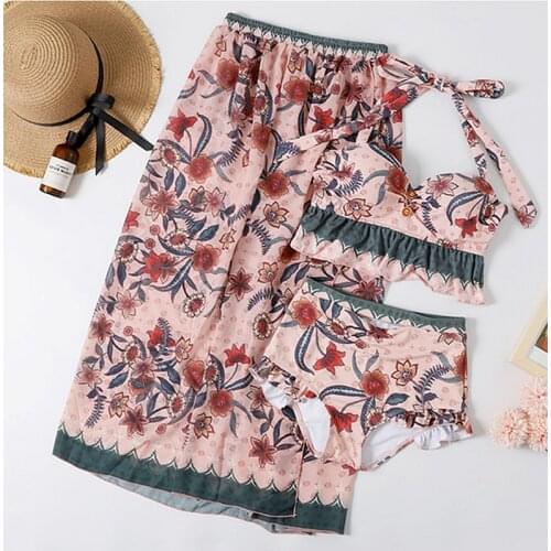 STAERK sexy swimsuit set bikini three-piece breast female bathing suit Swimming Suit Print Push-up Padded Swimwear Mujer 2020