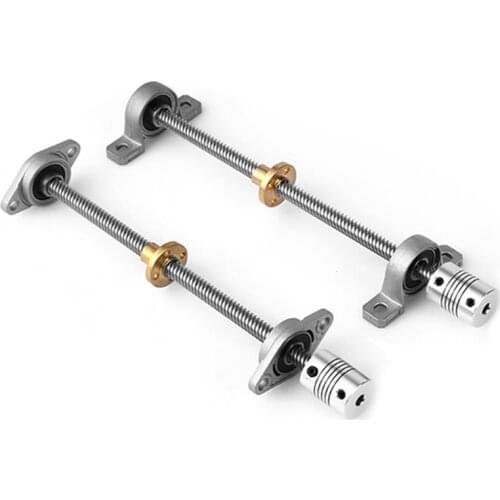 T-shaped screw T8 screw stepper motor screw 3D printer screw trapezoidal screw nut set diameter 8