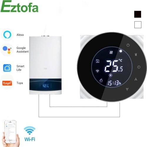 Wifi Smart Water/Gas Boiler Thermostat Tuya Remote Control Backlight Weekly Programmable LCD Touch Screen Temperature Controller