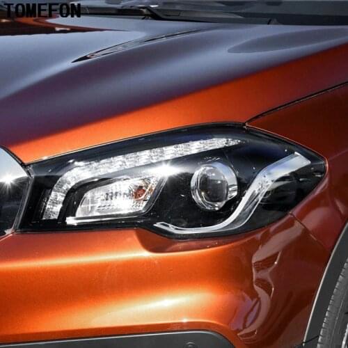 TOMEFON For Suzuki SX4 S-Cross Facelift 2017 2018 ABS Chrome Front Head light HeadLight Cover Trim Car Exterior Accessories 2pcs