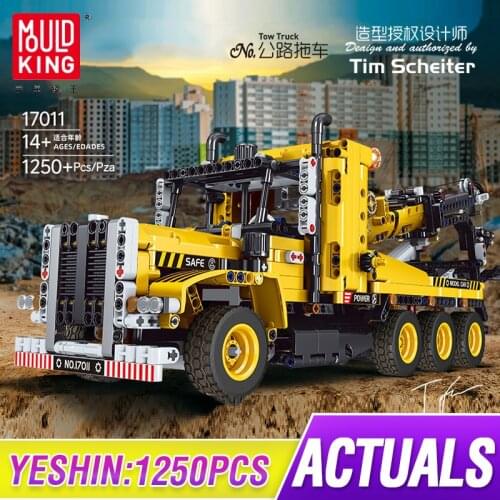 Mould King 17011 City Engeineering Heavy-duty Tow Truck Adventures Car Model DIY Building Blocks High-Tech Toys Christmas Gifts