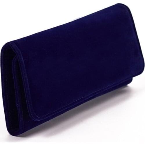 Women Portable Travel Velvet Jewelry Storage Roll Bag Organizer Case Pouch for Necklaces Rings Bracelets