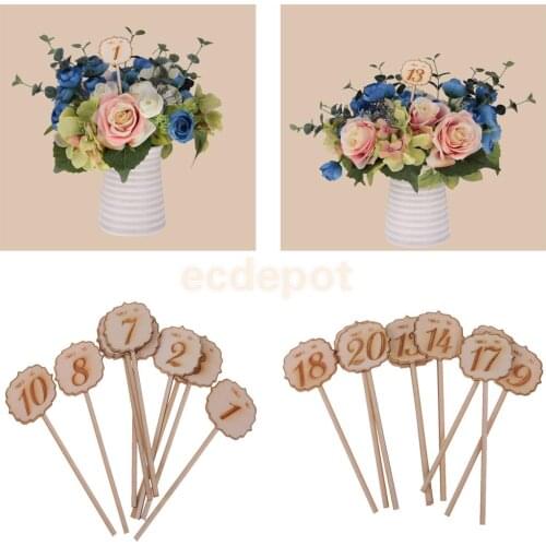 10pcs/Set Wooden Cloud Table Number on Sticks for Wedding Table Decoration