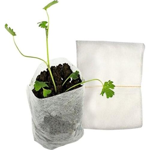 100pcs Biodegradable Non-woven Seedling Pots Eco-Friendly Planting Bags Nursery Bag Plant Grow Bags for garden