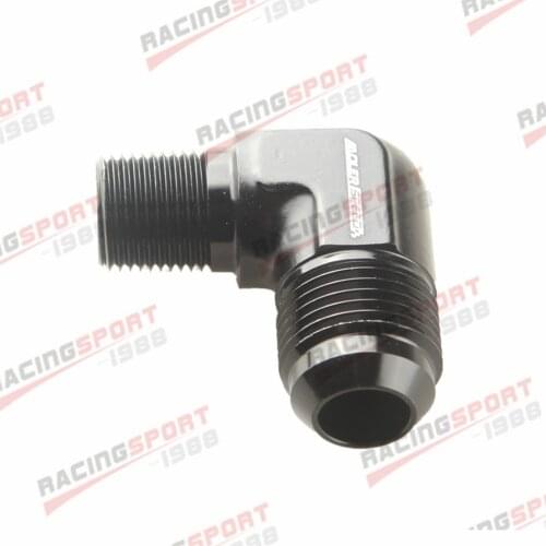 10AN AN10 AN-10 To 3/4" NPT 90 Degree Male Fitting Adapter Aluminum Blue/Black