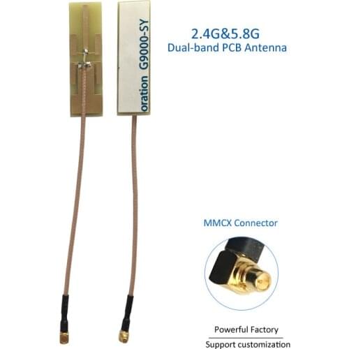 7dBi Wifi Patch Aerial Wholesale Whip Daul band 2.4g 5.8ghz Internal Antenna with MMCX 90 degree 5PCS / batch
