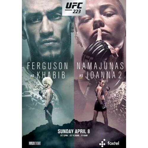 223 Fight - Ferguson vs Khabib, Namajunas vs Joanna 2 Art Film Print Silk Poster Home Wall Decor 24x36inch