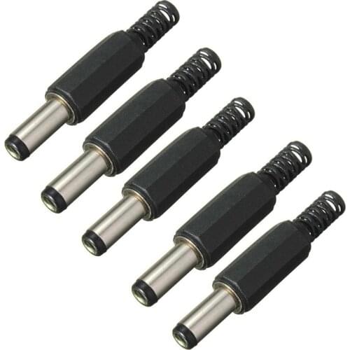 5PCS 5.5mm X 2.5mm Male Jack DC Power Plug Socket Jack Adapter Adaptor Connector