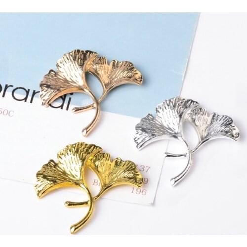 5 pcs/lot Alloy Creative Gold Leaf Pendant Buttons Ornaments Jewelry Earrings Choker Hair DIY Jewelry Accessories Handmade