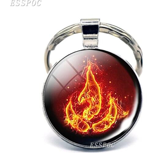 Avatar: The Last Airbender Fire Nation Emblem Aang Korra Zuko Keychain Metal Key Chain Anime Manga Gift