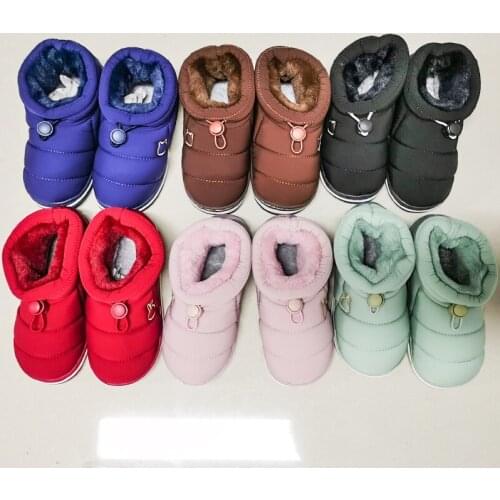 2021 winter new childrens snow boots plus velvet non-slip boys waterproof cotton shoes girls short boots baby warm shoes