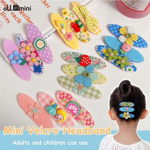 Cartoon Flower Fruit Rubber Thin Word Folder Girls Lovely Hair Clips Kids Hair Accessories Gift 1 Set 2021 New