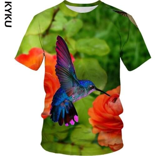 Animal Men T shirt 3D Print Parrot Fashion Man T-shirt Summer Breathable Elastic T-shirt High Quality t-shirt Funny top tee
