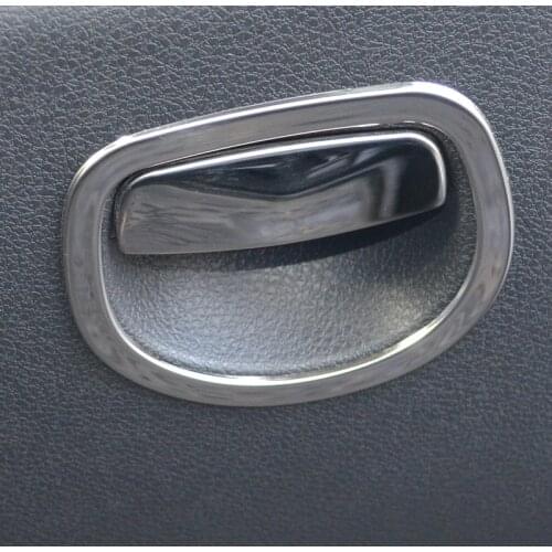 2pcs stainless steel copilot glove storage box handle cover trim decorative molding for Renault Dacia Logan 2 Sandero 2
