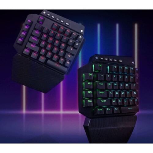 K700 One-hand Mechanical Keyboard RGB LED Backlight Outemu Switch Macro Defines