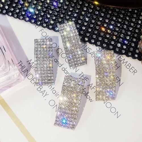 Fashion Rhinestone Earrings Exaggerated Earrings Personality Temperament Earrings Jewelry Jewelry Friends Gifts
