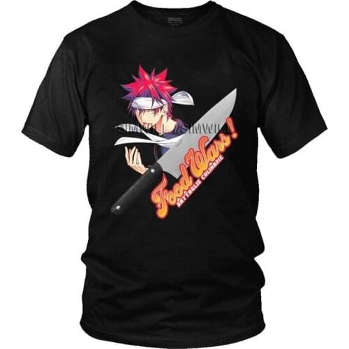 Male Food Wars Shokugeki No Soma Erina T-Shirt Fashion Manga Anime Yukihira Tshirt Short Sleeve Hip Hop T Shirt Cotton Tee Tops