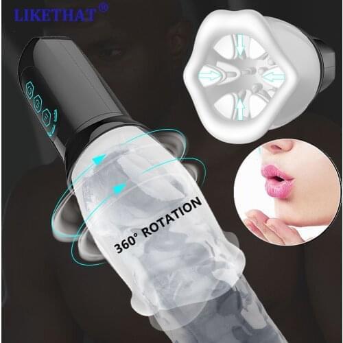 Male Masturbator Oral Sex Trainer Vibrator Sex Toys For Men Vagina Real Pussy Adult Delay Automatic Climax Glans Stimulate Man