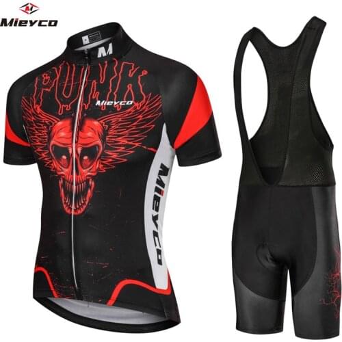Mieyco 2020 Summer Pro Short Sleeve Cycling Jersey Set Skull Retro Men Short Sleeve Cycles Shirt Suit Team Ropa De Ciclismo