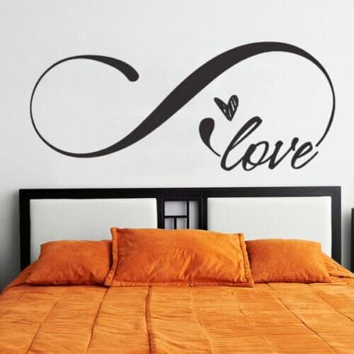 Love Infinity Wall Sticker Symbol Bedroom Headboard Quote Vinyl Decals Wall Decoration Living Room Removable Art Decor Murals