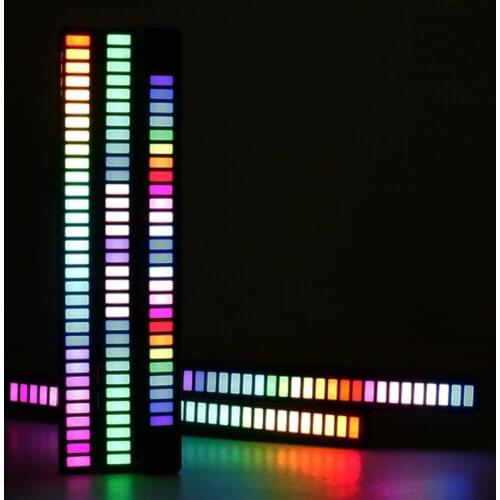 New Car Sound Control Light RGB Voice-Activated Music Rhythm Ambient Light with 32 LED 18 Colors Car Home Decoration Lamp