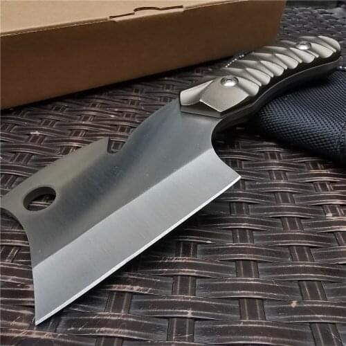 Stainless Steel Butcher Knife, 7CR18MOV Sharp and Durable, Kitchen Knife, Meat Cutting and Bone Cutting, Camping Tool Knife
