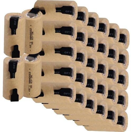 Real capacity ! 34 pieces SC battery 1.2V NICD 2200mah batteries for dewalt for electric drills power tools for bosch
