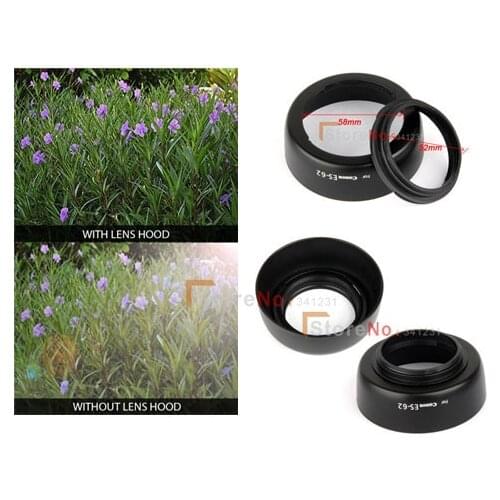 Camera Detachable ES-62 ES62 Lens Hood for T2i T3i 500d 550d 600d 650d 700d 100d 1200d 60d 70d with EF 50 1.8 II Lens