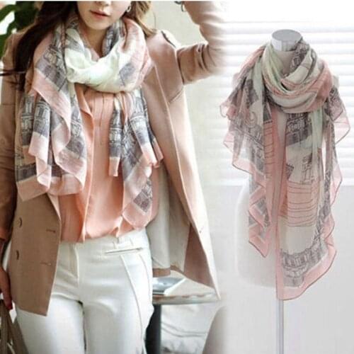 Elegant Women Silk Chiffon Thin Scarf Female Printed Design Long Scarves Beach Shawls Spring Autumn Women Neck Scarves