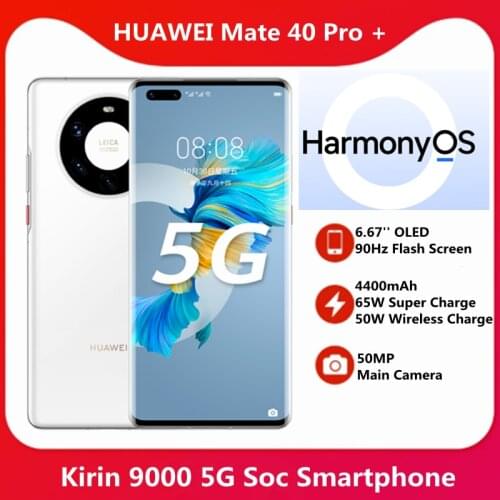Original HUAWEI Mate 40 Pro + 5G 12GB 256GB SmartPhone 6.76 inch Kirin 9000 5nm crafts Bluetooth 5.2 65W HUAWEI SuperCharge NFC