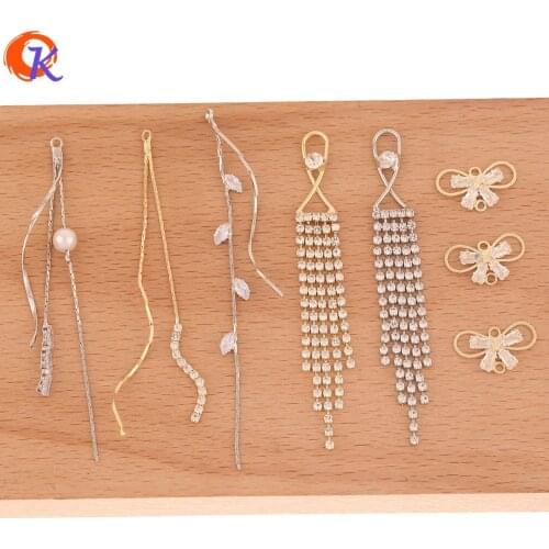 Cordial Design 50Pcs DIY Jewelry Making/Rhinestone Claw Chain/Jewelry Findings Component/Hand Made/CZ Charms/Earrings Connectors